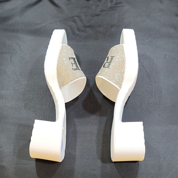 BRAND NEW TRUE RELIGION EMBELLISHMENTS BLOCK HEEL MULE OPEN GLITTER SANDAL - Picture 12 of 13